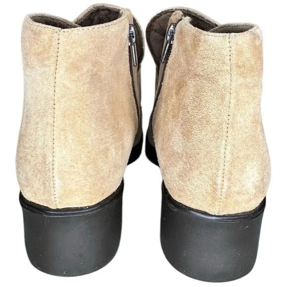 Hush Puppies Waterproof Suede-like Casual Square Toe Ankle Boots in Tan, size 8 - Picture 4 of 7